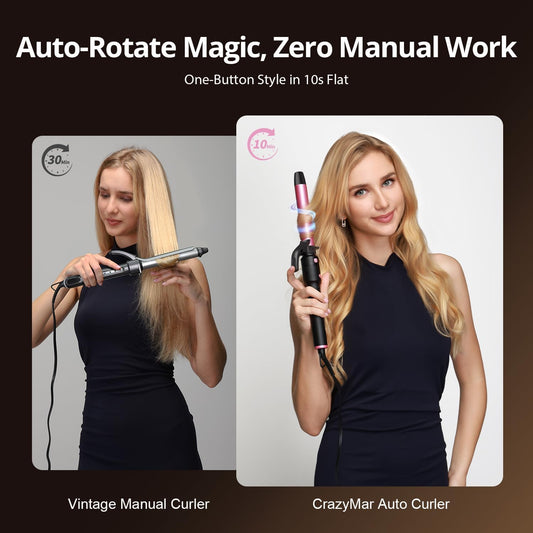 CrazyMar 5-in-1 Rotating Curling Iron Set