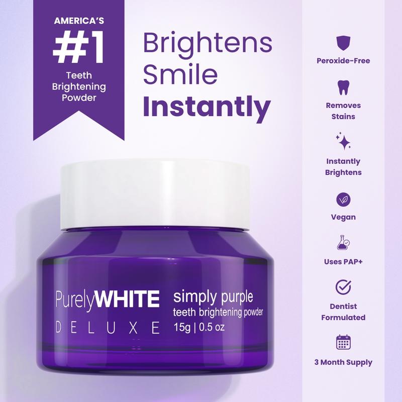 Purple Teeth Brightening Powder – Instant Whitening for Sensitive Teeth