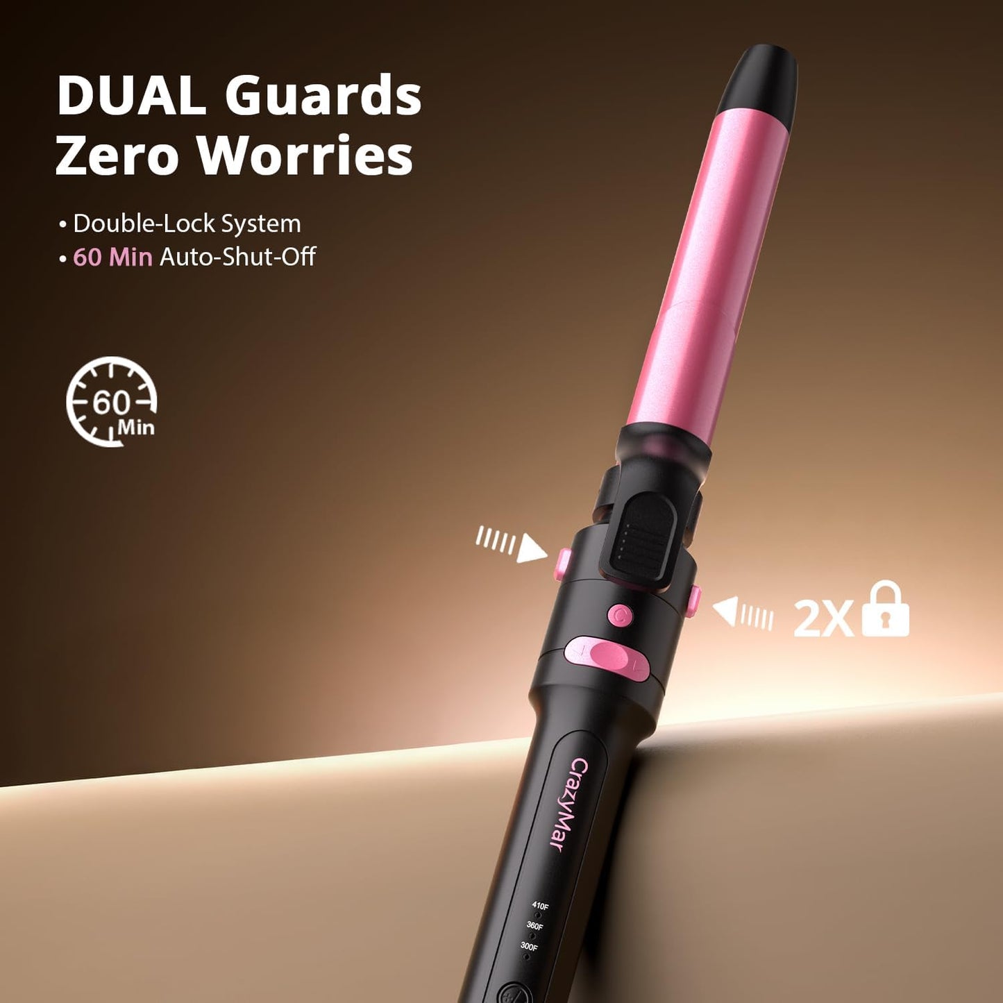 CrazyMar 5-in-1 Rotating Curling Iron Set